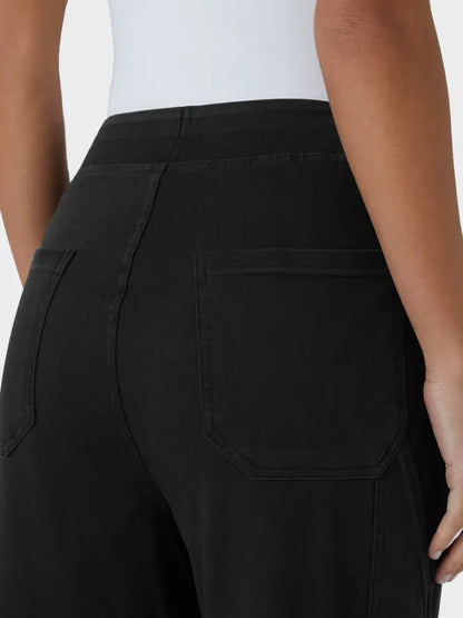 Mid Rise Pockets Straight Leg Casual Cargo Jeans