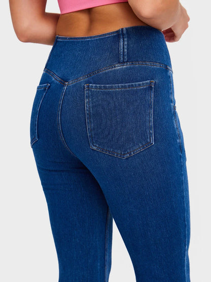 Crossover High Waisted Bell Bottom Jeans Yoga Pants Stretchy Flare Leggings With Pockets