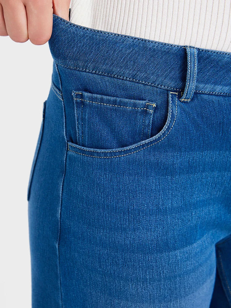 High-Waisted Stretch Wide-Leg Jeans