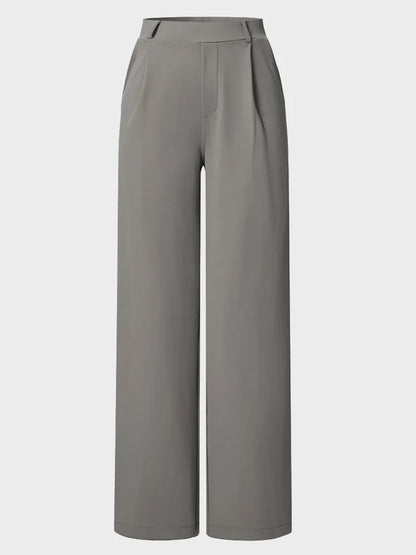 High Waisted Pocket Straight Leg Work Pants