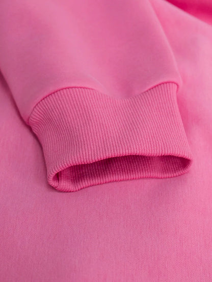 Women Cotton Oversized Sweatshirts Autumn Thick Warm Fleece Loose Solid Pullover Hoodies