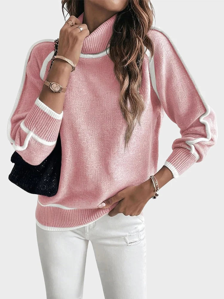 Women's Turtleneck pullover long-sleeved casual sweater