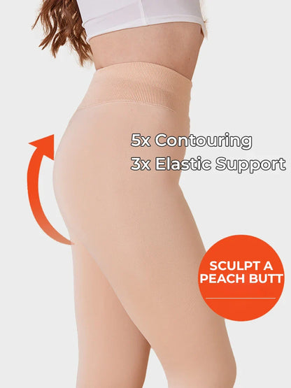 Women's Solid Color Fleece-Lined Thermal Tights