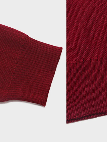 Women's Red Christmas Sweet Round Neck Bow Sweater