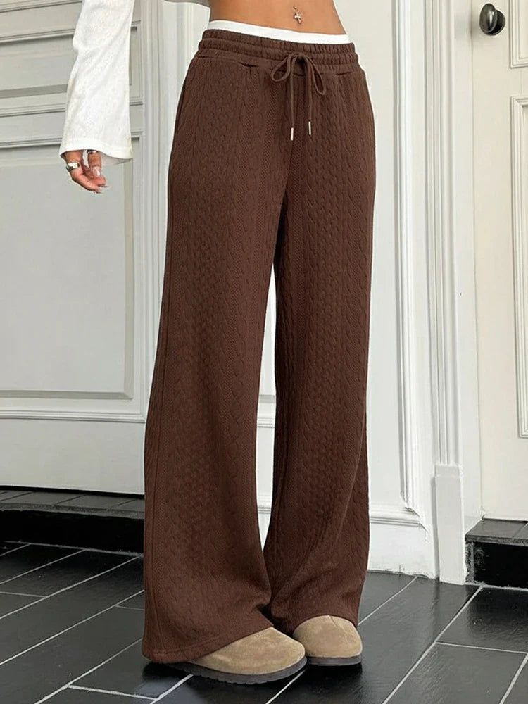 Women's Straight Leg Dressy Pants Color Block Mid Rise Trousers