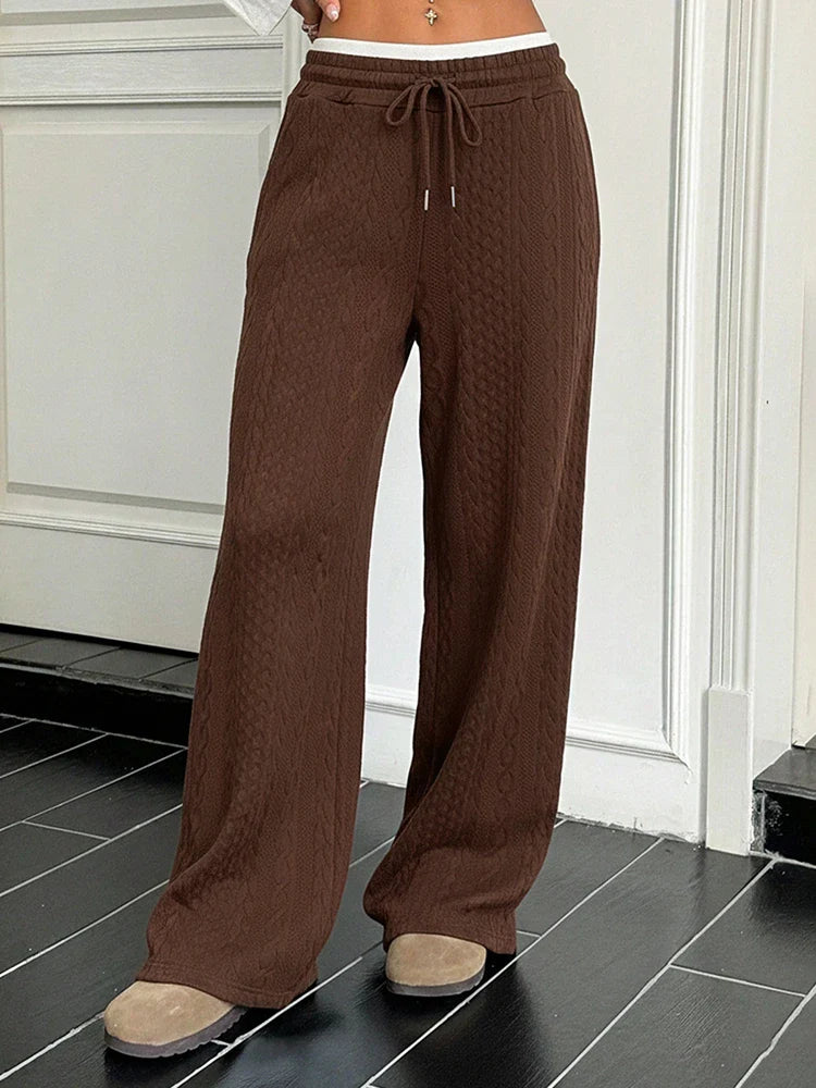 Women's Straight Leg Dressy Pants Color Block Mid Rise Trousers