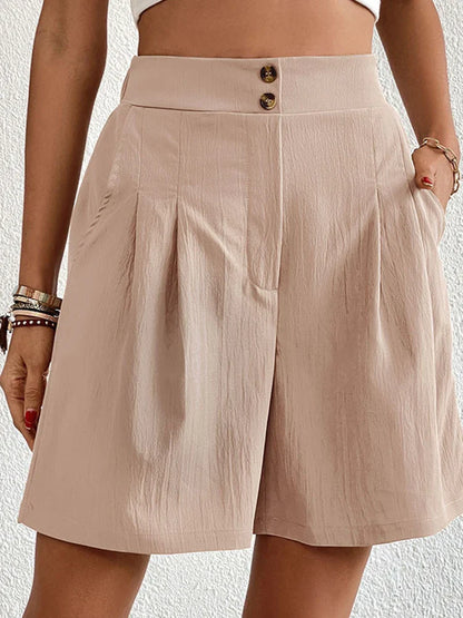 Women's Casual Summer Pleated Shorts High Waisted with Pockets