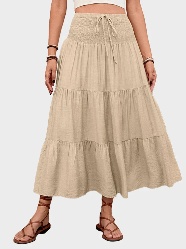 Women's  Maxi Skirt A-Line Flowy Ruffle Skirts