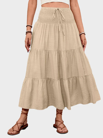 Women's  Maxi Skirt A-Line Flowy Ruffle Skirts