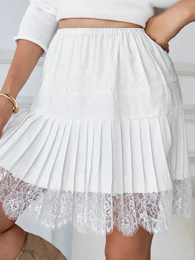 Lace Detail Mini Skirt
