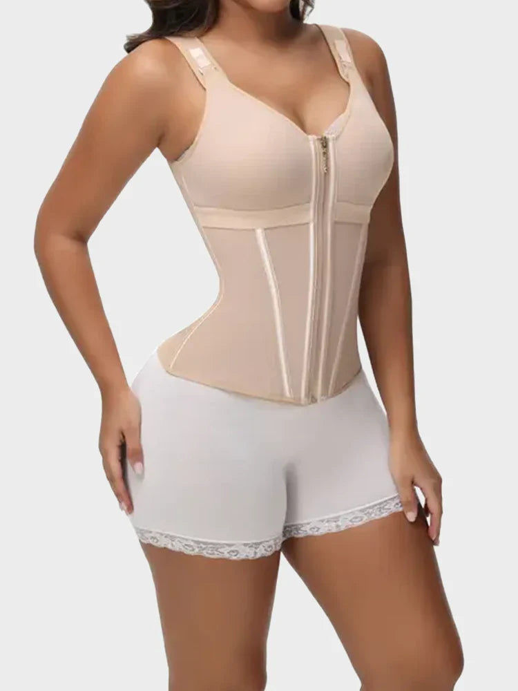Waist Shapewear for Women with Bra Tummy Control Girdle Workout Shapewear with Adjustable Shoulder Strap