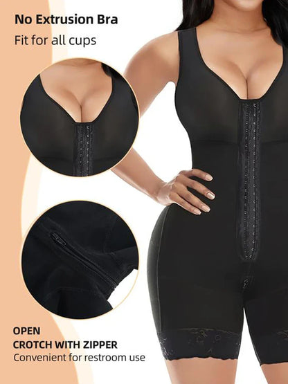 Women’s Tummy Control Full Body Shapewear with Butt Lift & Zipper Crotch