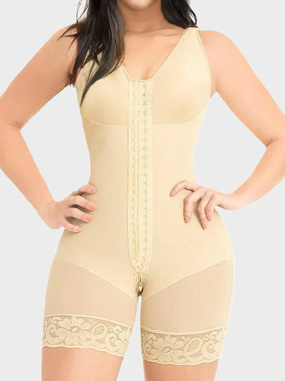 Women’s Tummy Control Full Body Shapewear with Butt Lift & Zipper Crotch