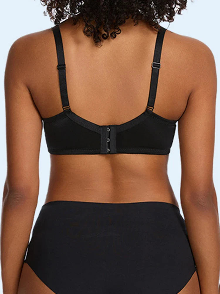 Floral Lace Plus Size Underwire Unlined Unpadded Minimizer Full Coverage Bra