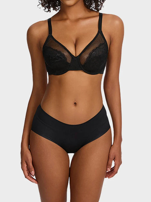 Floral Lace Plus Size Underwire Unlined Unpadded Minimizer Full Coverage Bra