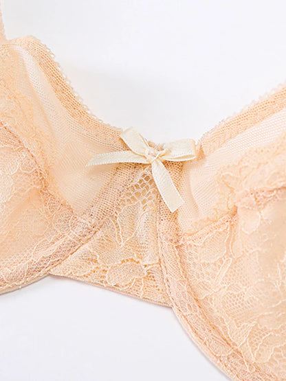 Floral Lace Plus Size Underwire Unlined Unpadded Minimizer Full Coverage Bra