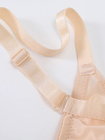 Floral Lace Plus Size Underwire Unlined Unpadded Minimizer Full Coverage Bra