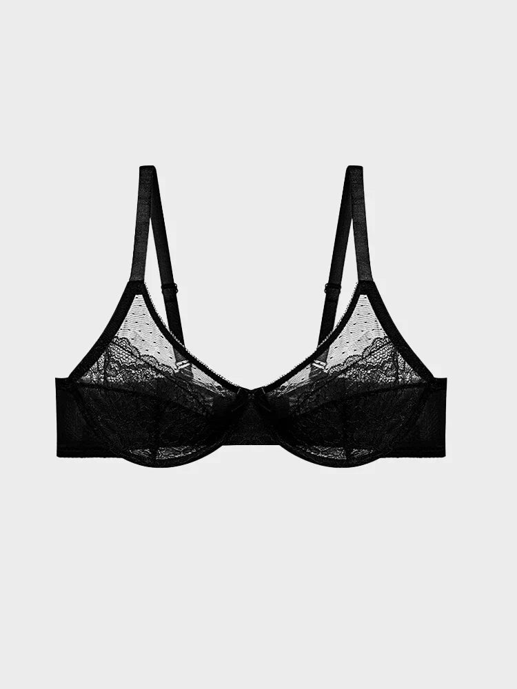 Floral Lace Plus Size Underwire Unlined Unpadded Minimizer Full Coverage Bra