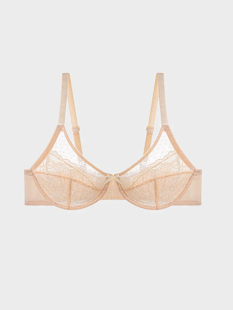 Floral Lace Plus Size Underwire Unlined Unpadded Minimizer Full Coverage Bra