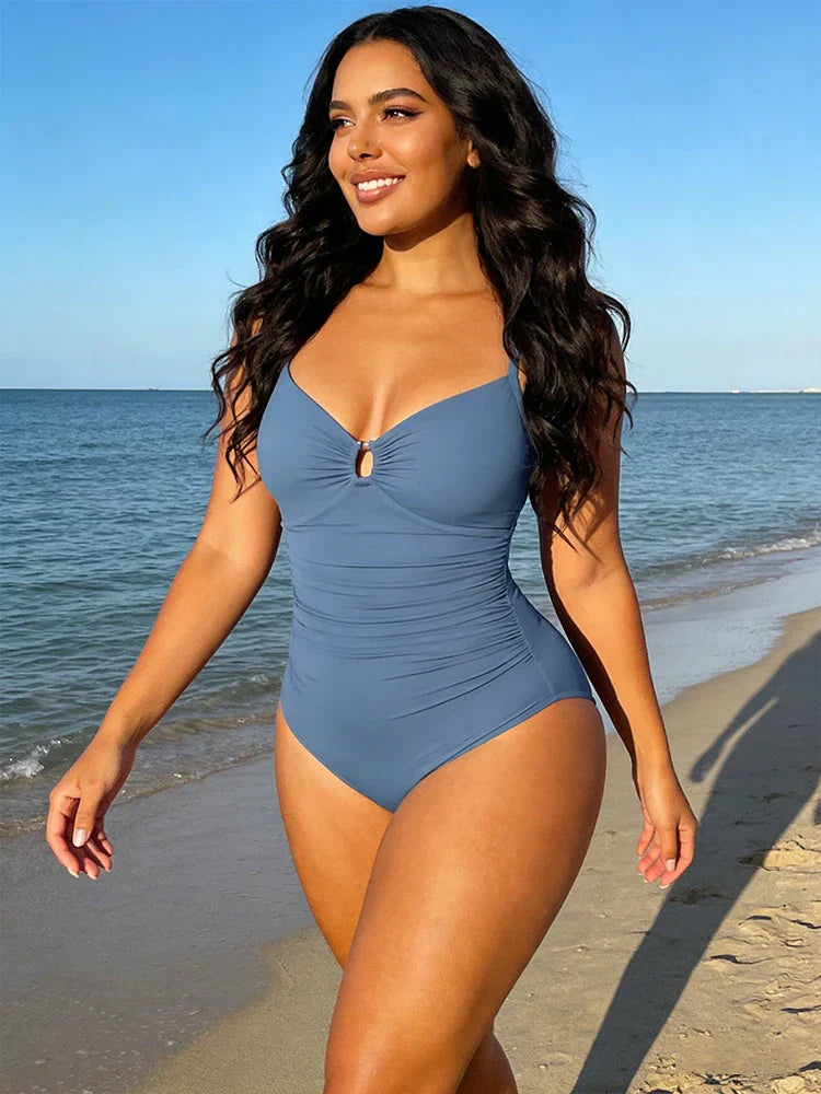 U-Ring Cut Out Shaping Swimsuit